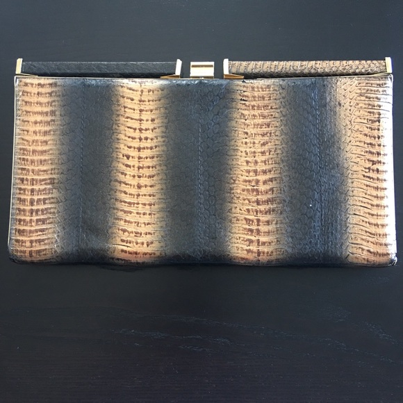 Charles David Vintage Snake Skin Clutch - Hard Frame - Picture 5 of 7